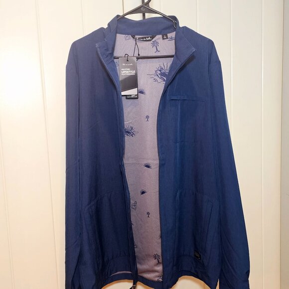 Travis Mathew Full Zip Blue Storm Chaser Golf Jacket Sargasso Sea XL NWT $155 - Picture 9 of 12